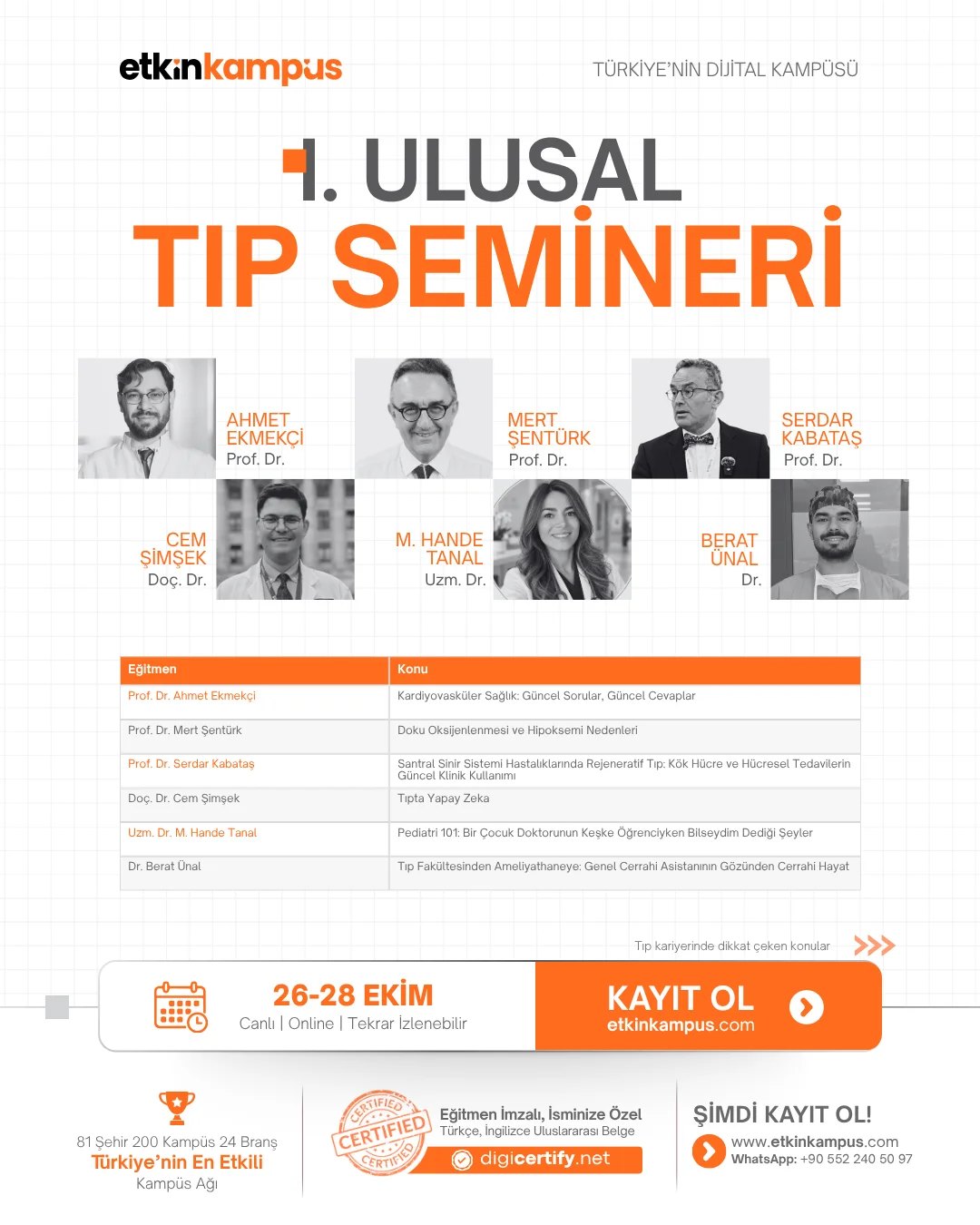 I. Ulusal Tıp Semineri etkinlik görseli